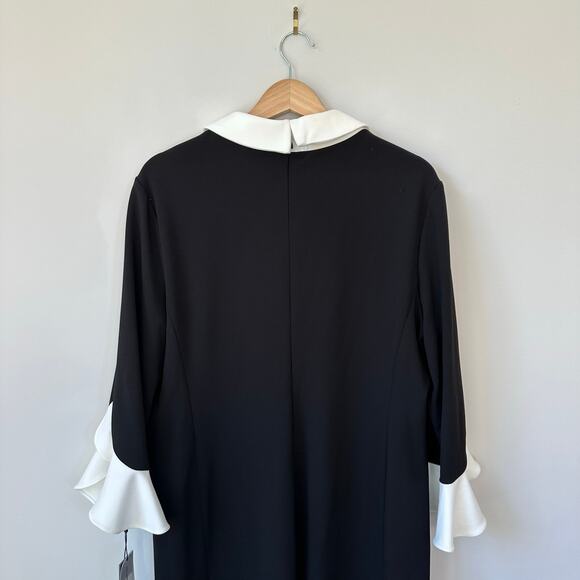 Karl Lagerfeld Paris Collared Shift Dress with Contrast Tulip Sleeve 16 - Picture 7 of 10